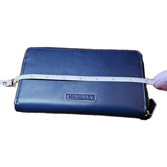 Vera Bradley Women's Dark Blue Leather Wallet Zippered - Picture 5 of 6